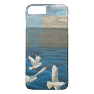 Three White Seagulls Flying Over the Water Case-Mate iPhone Case
