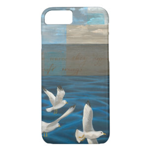 Three White Seagulls Flying Over the Water Case-Mate iPhone Case