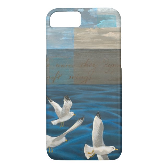 Three White Seagulls Flying Over the Water Case-Mate iPhone Case (Back)