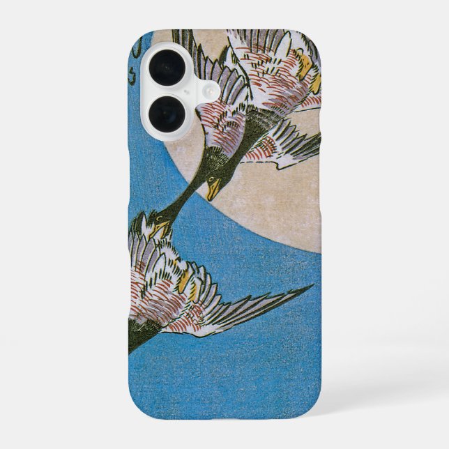 Three Wild Geese Flying Downward iPhone 16 Case (Back)