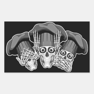 Three Wise Chef Skulls Sticker
