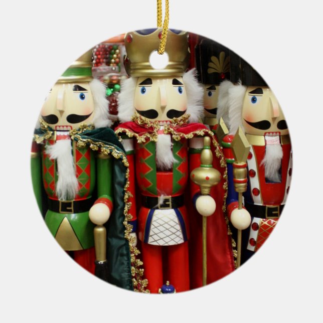 Three Wise Crackers - Nutcracker Soldiers Ceramic Ornament (Front)