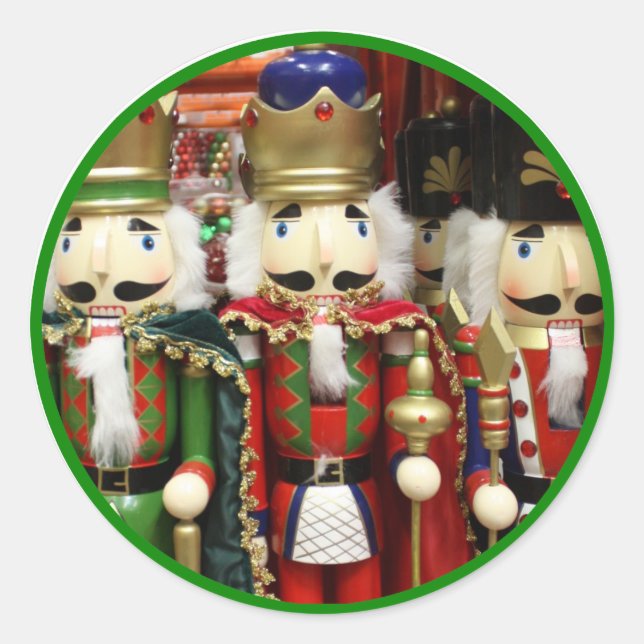 Three Wise Crackers - Nutcracker Soldiers Classic Round Sticker (Front)