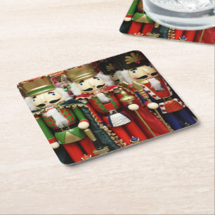 Three Wise Crackers - Nutcracker Soldiers Square Paper Coaster