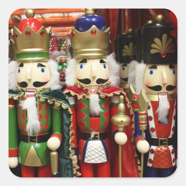 Three Wise Crackers - Nutcracker Soldiers Square Sticker (Front)