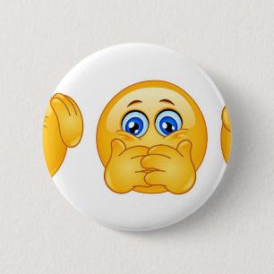three wise emojis 2 inch round button