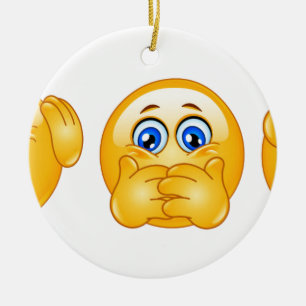three wise emojis ceramic ornament