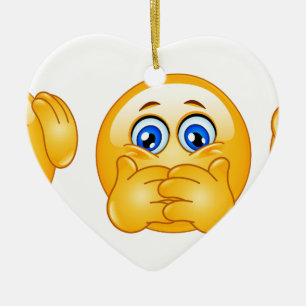 three wise emojis ceramic ornament