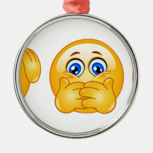 three wise emojis metal ornament