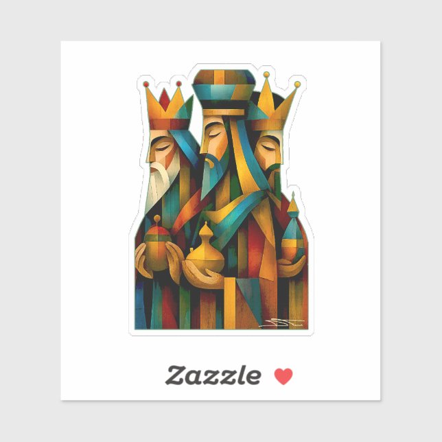 Three Wise Men Abstract Nativity Art  (Sheet)