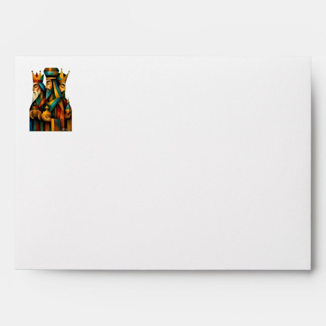 Three Wise Men Abstract Nativity Art Envelope (Front)