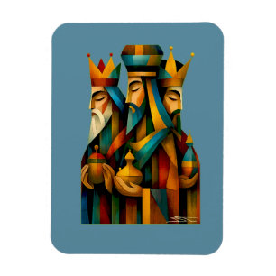 Three Wise Men Abstract Nativity Art Magnet