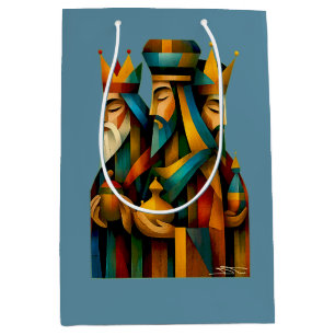 Three Wise Men Abstract Nativity Art Medium Gift Bag