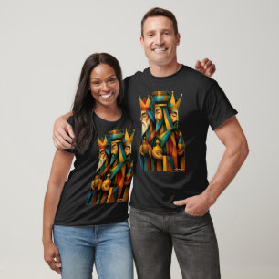 Three Wise Men Abstract Nativity Art T-Shirt