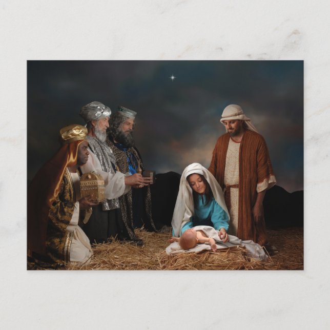 Three Wise Men at the Nativity Postcard (Front)