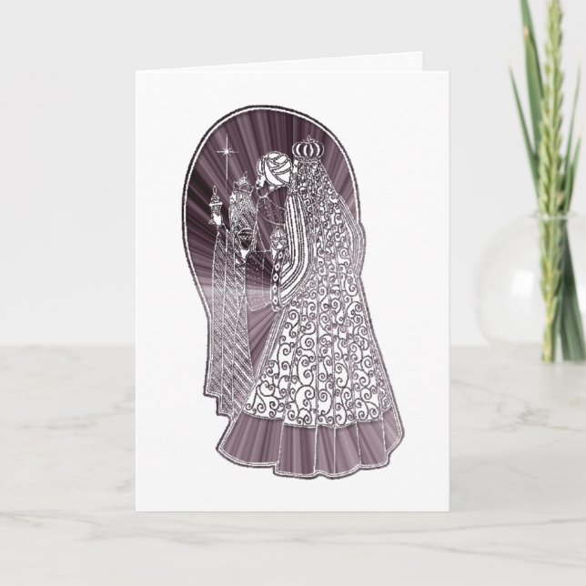 Three Wise Men Christmas Art Holiday Card (Front)