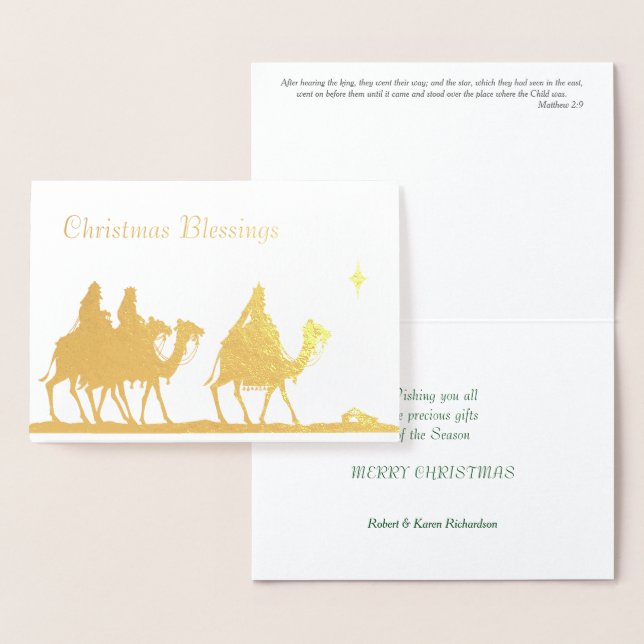 Three Wise Men Christmas Foil Card (Display)