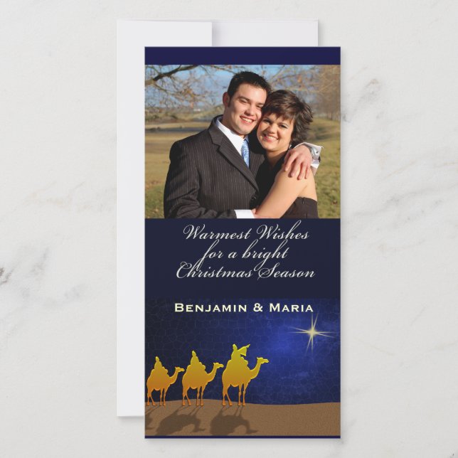 Three Wise Men Christmas Personalized Photo Card (Front)