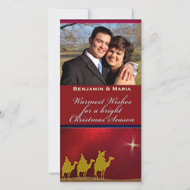 Three Wise Men Christmas Personalized Photo Card (Front)