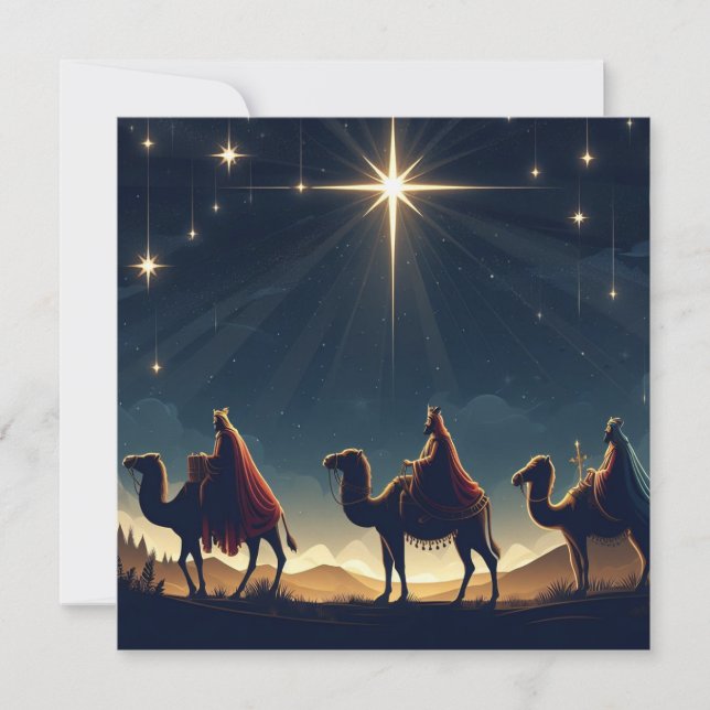 Three Wise Men - Flat Christmas Card (Front)
