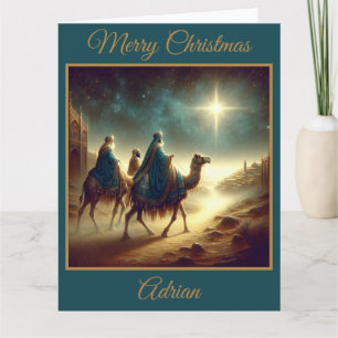 Three Wise Men Following the Star of Bethlehem Card