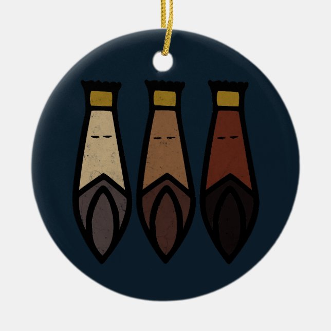 Three Wise Men. Los Tres Reyes Magos  Ceramic Ornament (Front)