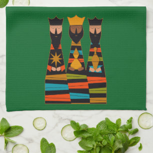 Three Wise Men Modern Mid-Century Kitchen Towel