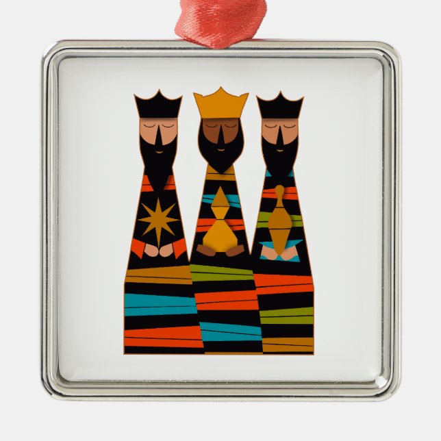 Three Wise Men Modern Mid-Century Metal Ornament (Front)