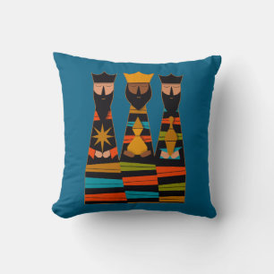 Three Wise Men Modern Mid-Century Throw Pillow
