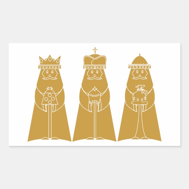 Three Wise Men Modern Nativity Kings Sticker (Front)