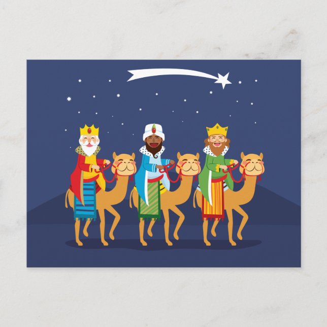 Three Wise Men On Camel Postcard (Front)