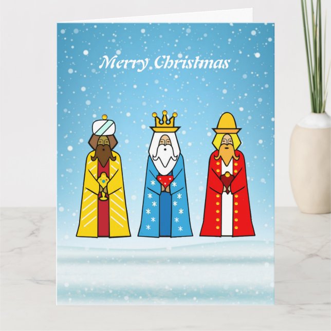 Three Wise Men on Light Blue Card (Front)