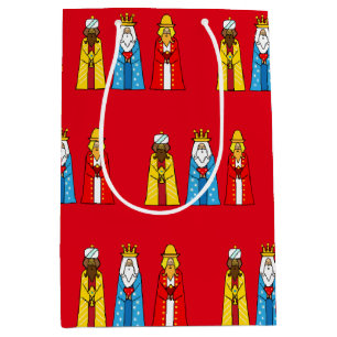 Three Wise Men on Red Medium Gift Bag