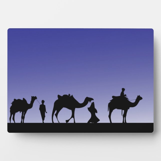 Three Wise Men on their journey riding camels Plaque (Front)