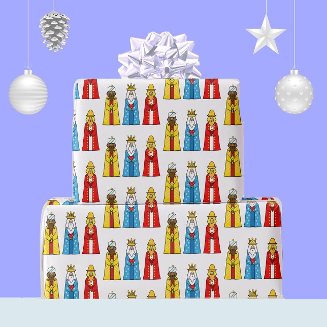 Three Wise Men on White Wrapping Paper (Creator Uploaded)
