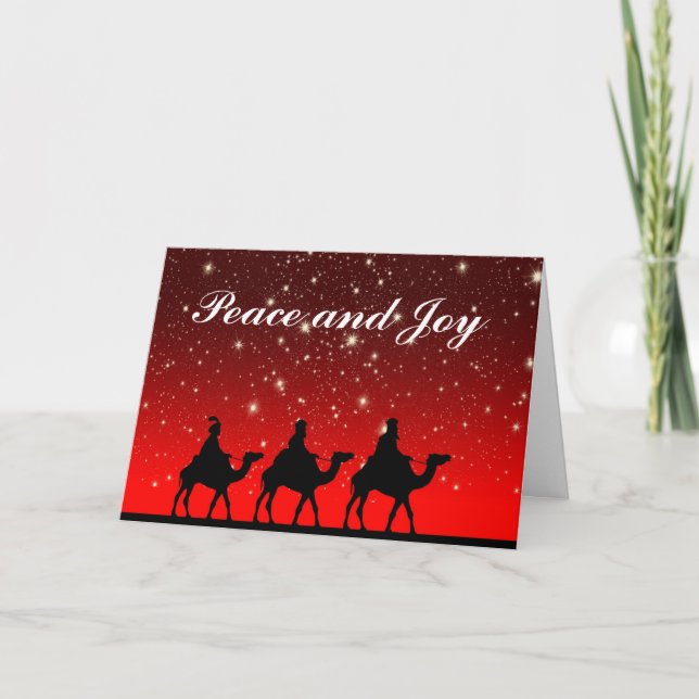 THREE WISE MEN PEACE AND JOY CUSTOM CHRISTMAS CARD (Front)