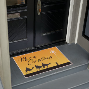 Three Wise Men Religious Merry Christmas Doormat