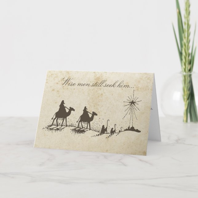 Three Wise Men Retro Charm Holiday Card (Front)