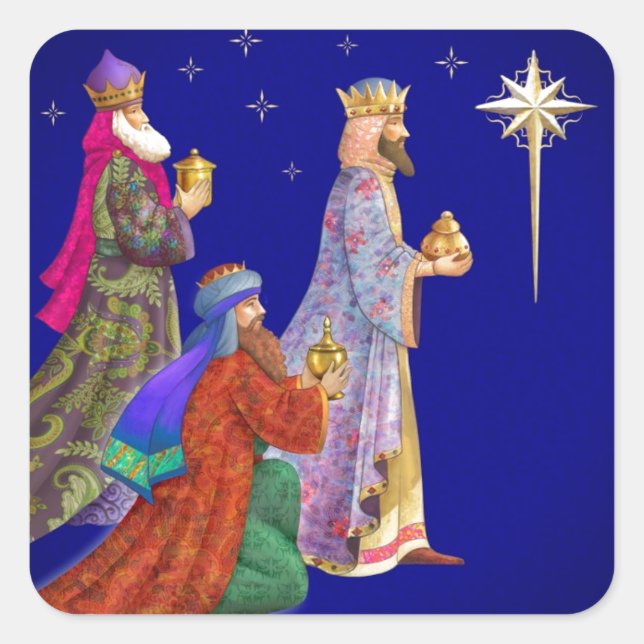 Three wise men square sticker (Front)