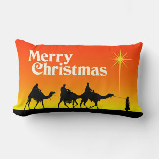 Three Wise Men Star of Bethlehem Christmas Accent Lumbar Pillow