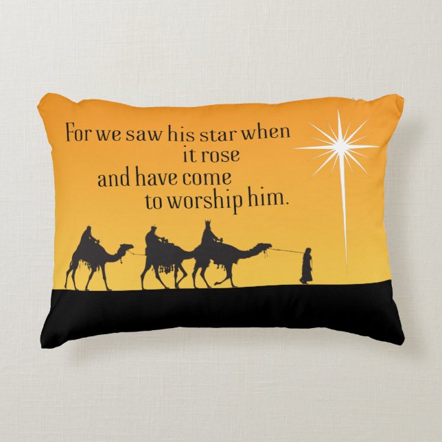 Three Wise Men Star of Bethlehem Christmas Accent  Pillow (Front)