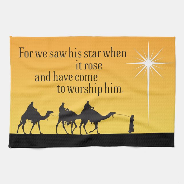 Three Wise Men Star of Bethlehem Christmas Kitchen Towel (Horizontal)