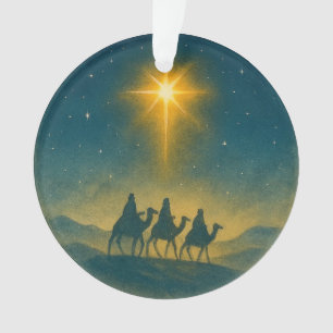 Three Wise Men Under Bethlehem Star Ornament