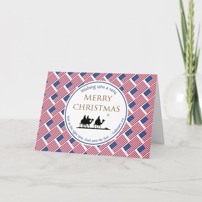 Three Wise Men USA American Christmas Holiday Card (Front)