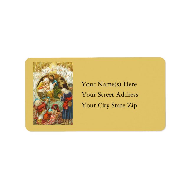 Three Wise Men Vintage Christmas Label (Front)