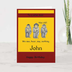 Three Wise, Modern, Monkeys Birthday cards