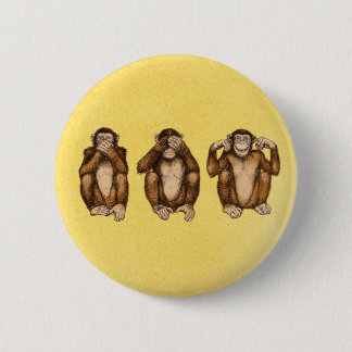 Three wise monkeys 2 inch round button