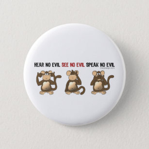 Three Wise Monkeys Buttons