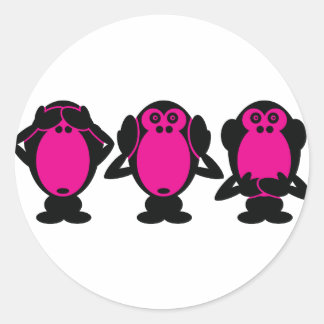 Three Wise Monkeys Classic Round Sticker