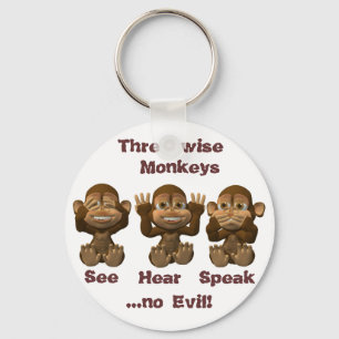 three wise monkeys keychain